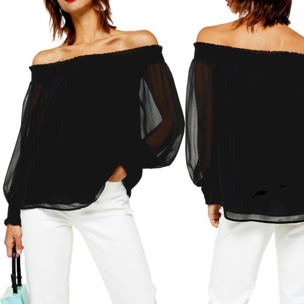 Top shop Black Blouse Gorgeous you can wear off the shoulder - Picture 1 of 3